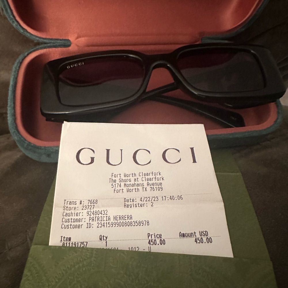 RECTANGULAR-FRAME AUTHENTIC GUCCI SUNGLASSES